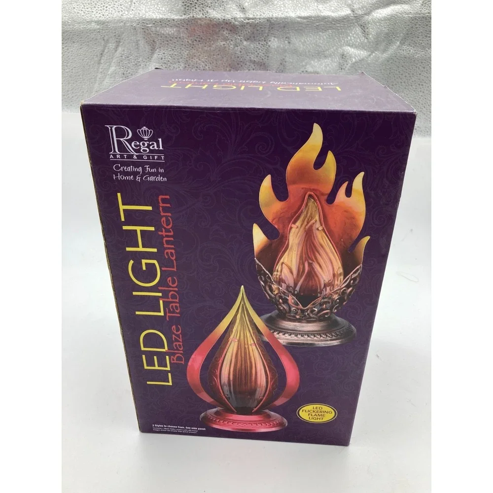 LED Blaze Table‎ Lantern Amber Light Flickering Flame Light Battery Powered
